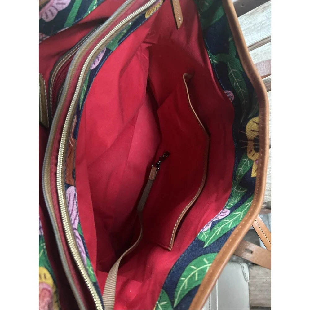 Dooney & Bourke Islamorada 🐆 Navy Dover Tote 🦜 Tropical Panama Jungle